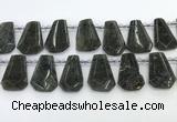 CTD2353 Top drilled 16*18mm - 20*30mm faceted freeform labradorite beads