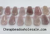 CTD2357 Top drilled 16*18mm - 20*30mm freeform Madagascar rose quartz beads