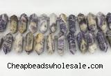 CTD2395 Top drilled 13*30mm - 14*42mm sticks charoite beads