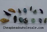 CTD2507 Top drilled 15*20mm - 25*35mm freeform druzy agate beads