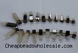 CTD2525 Top drilled 8*25mm - 11*50mm sticks druzy agate beads