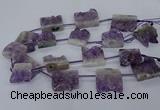 CTD2572 15.5 inches 28*30mm - 30*33mm freeform druzy amethyst beads