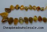 CTD2593 Top drilled 15*20mm - 25*35mm faceted freeform agate beads