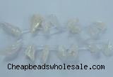 CTD2620 Top drilled 10*25mm - 20*45mm nuggets plated druzy quartz beads