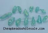 CTD2625 Top drilled 10*25mm - 20*45mm nuggets plated druzy quartz beads