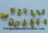CTD2635 Top drilled 10*25mm - 20*45mm nuggets plated druzy quartz beads