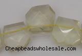 CTD310 Top drilled 15*18mm - 18*20mm faceted freeform lemon quartz beads