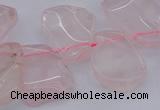 CTD320 Top drilled 15*20mm - 20*25mm freeform rose quartz beads