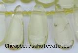 CTD3636 Top drilled 10*20mm - 15*45mm freeform lemon quartz beads