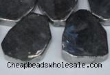 CTD571 Top drilled 20*30mm - 30*45mm freeform plated agate beads
