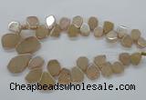 CTD908 Top drilled 15*20mm - 20*30mm freeform plated quartz beads