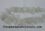 CTD957 Top drilled 8*20mm - 10*35mm nuggets AB-color white crystal beads