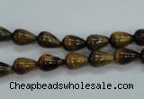 CTE120 15.5 inches 6*8mm teardrop yellow tiger eye beads wholesale