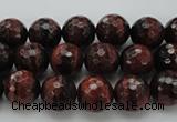 CTE1460 15.5 inches 4mm faceted round red tiger eye beads