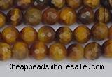 CTE1827 15.5 inches 6mm faceted round yellow tiger eye beads