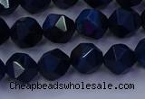 CTE1912 15.5 inches 8mm faceted nuggets blue tiger eye beads