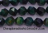 CTE1946 15.5 inches 6mm faceted nuggets green tiger eye beads