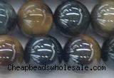 CTE2087 15.5 inches 10mm round AB-color blue & yellow tiger eye beads