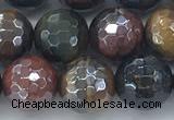 CTE2095 15.5 inches 10mm faceted round AB-color mixed tiger eye beads