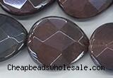 CTE2116 17*20mm faceted flat teardrop AB-color red tiger eye beads