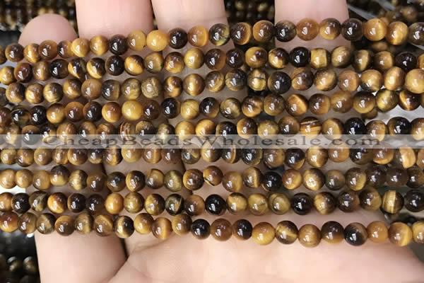 CTE2145 15.5 inches 4mm round yellow tiger eye beads wholesale
