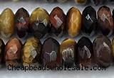 CTE2328 15 inches 5*8mm faceted rondelle colorful tiger eye beads