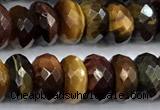 CTE2329 15 inches 5*10mm faceted rondelle colorful tiger eye beads