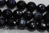 CTE934 15.5 inches 12mm faceted round dyed blue tiger eye beads