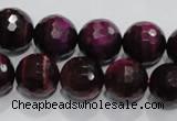 CTE974 15.5 inches 12mm faceted round dyed red tiger eye beads