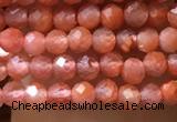 CTG1005 15.5 inches 2mm faceted round tiny south red agate beads