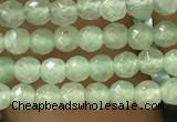 CTG1153 15.5 inches 3mm faceted round tiny green aventurine beads