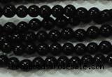 CTG17 15.5 inches 2mm round A grade tiny black agate beads