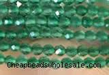 CTG2122 15 inches 2mm,3mm faceted round green agate gemstone beads