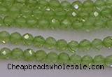 CTG500 15.5 inches 2mm faceted round tiny peridot gemstone beads