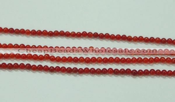 CTG52 15.5 inches 2mm round grade AA tiny red agate beads wholesale