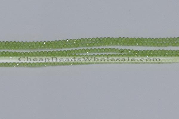 CTG630 15.5 inches 3mm faceted round peridot gemstone beads