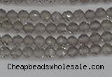 CTG638 15.5 inches 3mm faceted round ice black obsidian beads