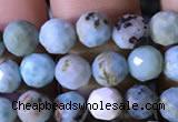 CTG772 15.5 inches 6mm faceted round tiny larimar gemstone beads