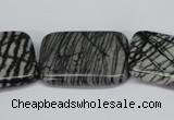 CTJ19 16 inches 25*35mm rectangle black water jasper beads wholesale