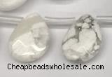 CTR703 Top drilled 12*16mm faceted briolette white howlite beads