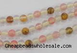 CTS01 15.5 inches 4mm round tigerskin glass beads wholesale