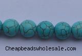 CTU08 15.5 inches 18mm round blue turquoise strand beads Wholesale