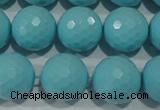 CTU1226 15.5 inches 16mm faceted round synthetic turquoise beads