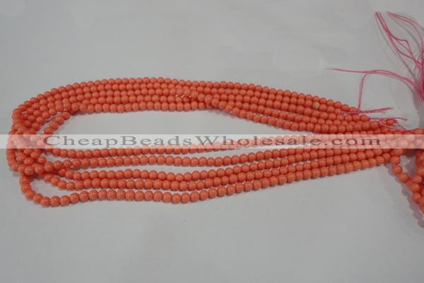 CTU1311 15.5 inches 4mm round synthetic turquoise beads