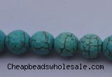 CTU14 15.5 inches 10mm faceted round blue turquoise beads Wholesale