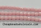 CTU1511 15.5 inches 4mm faceted round synthetic turquoise beads