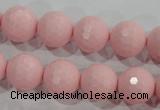 CTU1514 15.5 inches 10mm faceted round synthetic turquoise beads