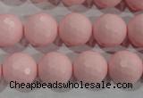 CTU1516 15.5 inches 14mm faceted round synthetic turquoise beads