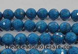 CTU1632 15.5 inches 8mm faceted round synthetic turquoise beads