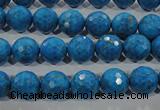 CTU1633 15.5 inches 10mm faceted round synthetic turquoise beads